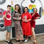 Большой флешмоб в красных платьях в Красноярске